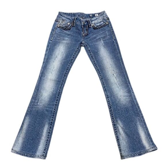 Miss Me Denim - Miss Me Sunny Bootcut Jeans 26x30 Stretch Distressed EUC Embroidered